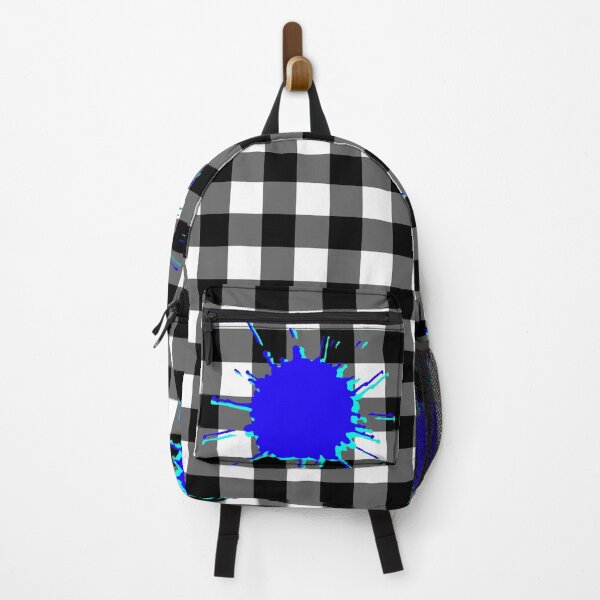 Item preview, Gingham with blue ink spots designed and sold by MHen.