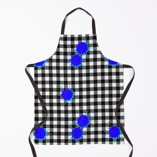Item preview, Gingham with blue ink spots designed and sold by MHen.