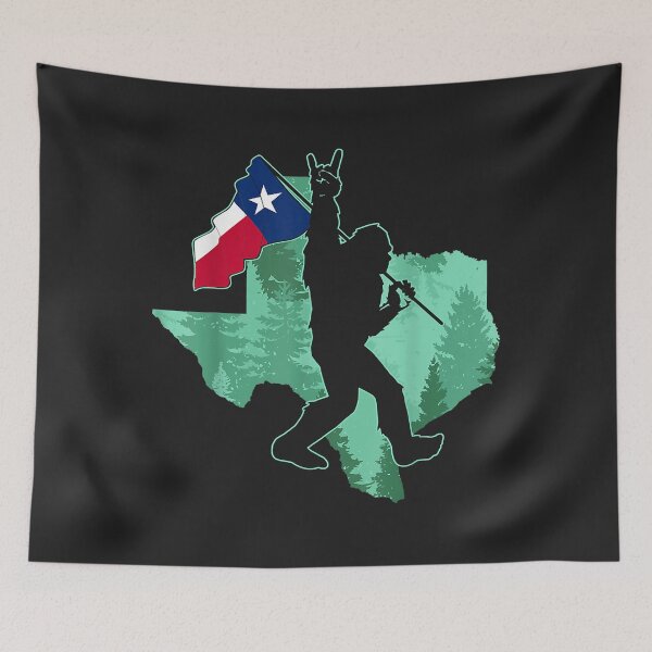 Item preview, Bigfoot Rock On Hold Texas Flag Sasquatch Believers designed and sold by anitaruthp.