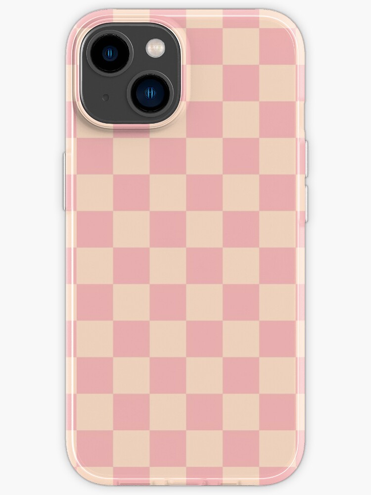 Checkerboard Check Checkered Pattern in Blush Pink and Cream