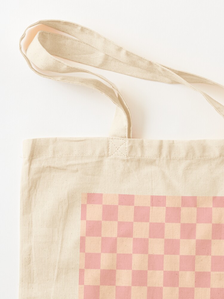 Checkerboard tuck-top tote