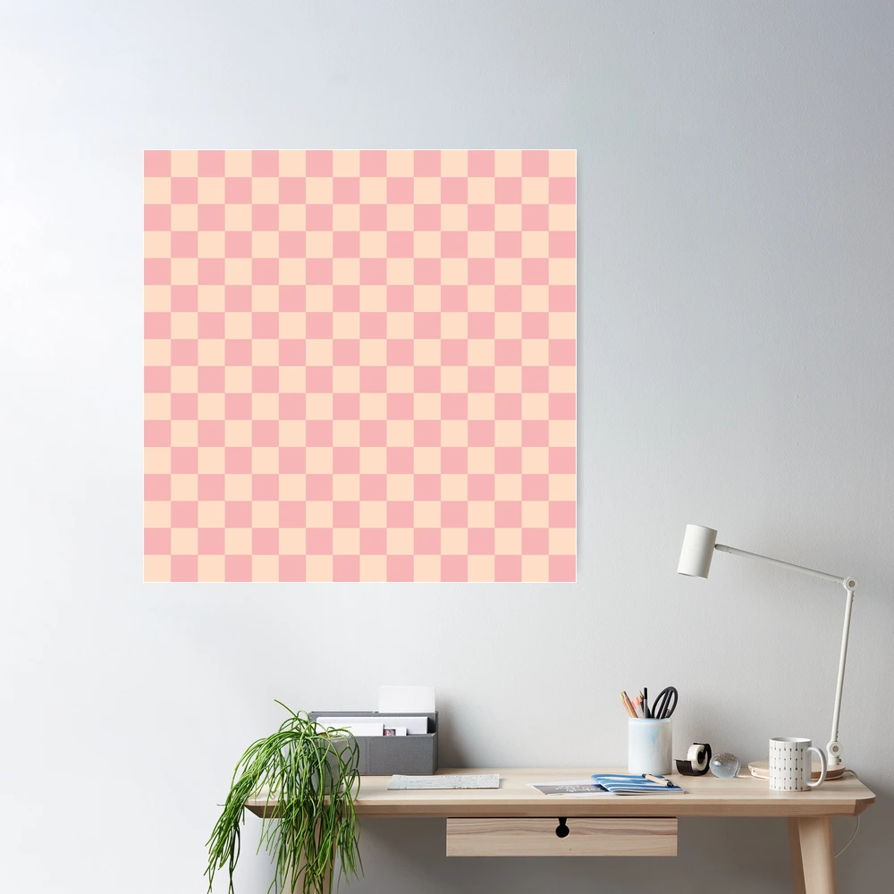 Aesthetic Simple Modern Pink Checkered Design Art Board Print for