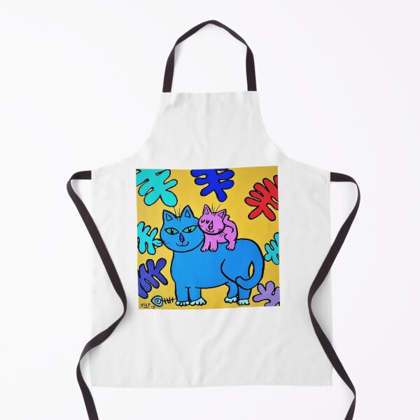 Item preview, Blue Cat with a Pink Kitten on her Back, by Stef designed and sold by StefDelapree.