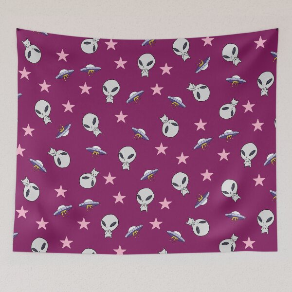 Item preview, Cute Alien and UFO print designed and sold by Taleahsdesigns.
