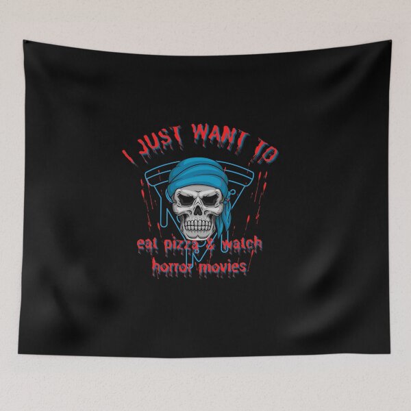 Item preview,  All I Want To Do Eat Pizza Watch Horror Movies, Just Want To Eat Pizza And Watch Horror Movies - Halloween Spirit - We Are Not Afraid designed and sold by Sun Sand & Sea Art.