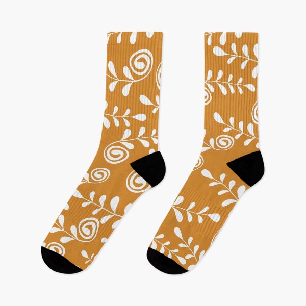 Item preview, Swirly Fern Leaf on Orange Background designed and sold by Trinket-Trickster.