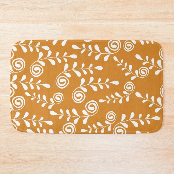 Item preview, Swirly Fern Leaf on Orange Background designed and sold by Trinket-Trickster.
