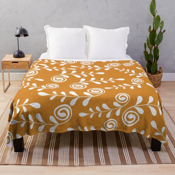 Item preview, Swirly Fern Leaf on Orange Background designed and sold by Trinket-Trickster.