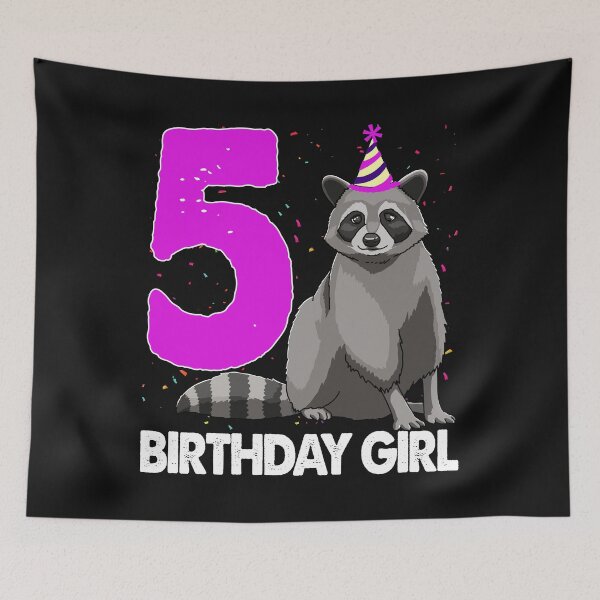 Item preview, Birthday Girl 5 Raccoon designed and sold by Bendthetrend.