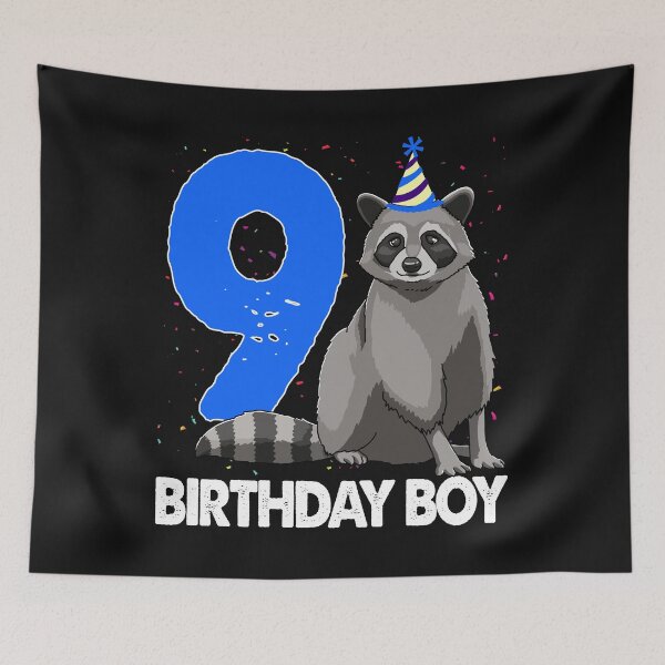 Item preview, Birthday Boy 9 Raccoon designed and sold by Bendthetrend.