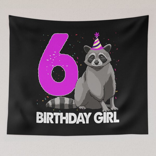 Item preview, Birthday Girl 6 Raccoon designed and sold by Bendthetrend.