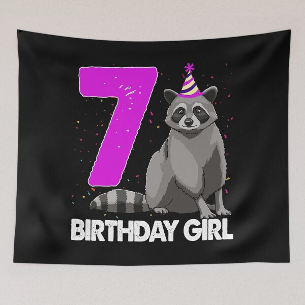 Item preview, Birthday Girl 7 Raccoon designed and sold by Bendthetrend.