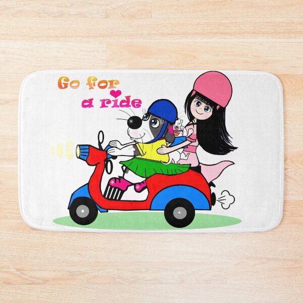 Item preview, Go for a ride - cute dogs and a lady  designed and sold by Shirley cute art .