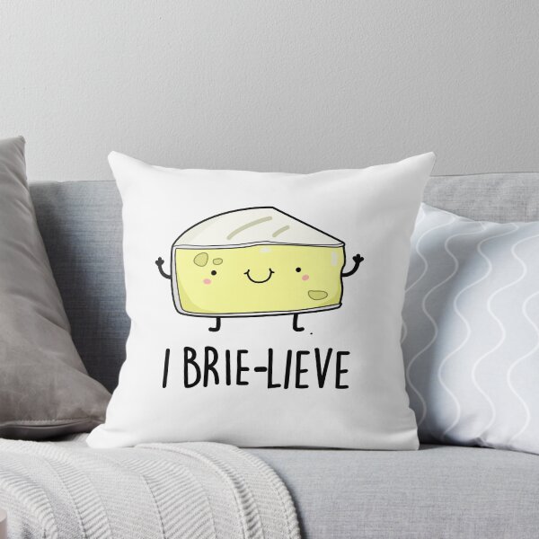 Item preview, I Brie-lieve Positive Brie Cheese Puns  designed and sold by punnybone.