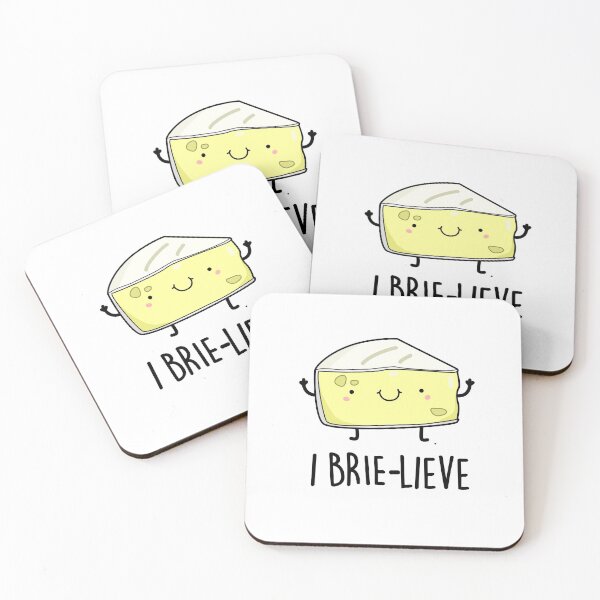 Item preview, I Brie-lieve Positive Brie Cheese Puns  designed and sold by punnybone.