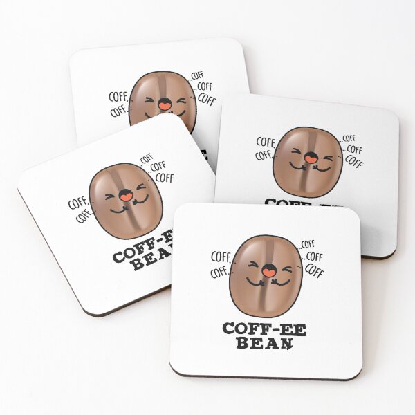 Item preview, Coff-ee Funny Coughing Coffee Bean Puns  designed and sold by punnybone.