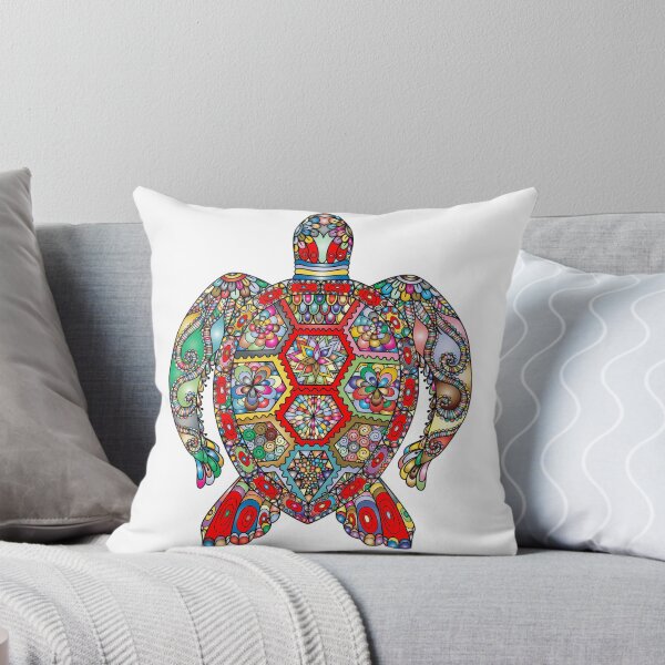 Item preview, Tortuga marina decorativa diseño colorido floral y ornamental. designed and sold by mathieugrabels.