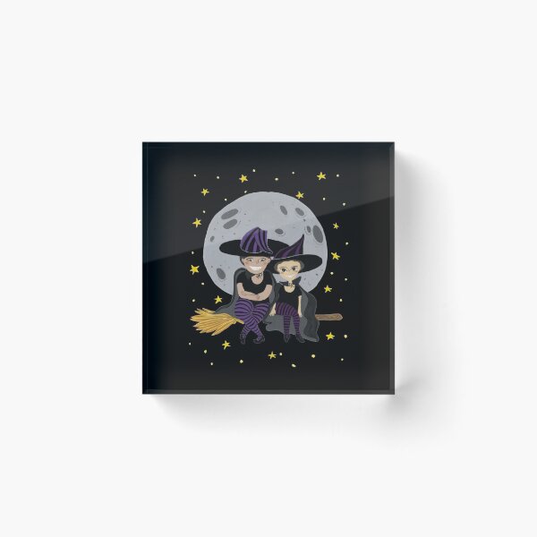 Item preview, Halloween witches sisters flying on a broom| Perfect Gift | Kissing Booth Git designed and sold by cathytori.