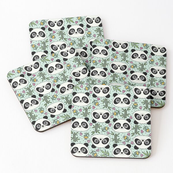 Item preview, Cute Panda Face Floral Pattern designed and sold by c-vector-studio.