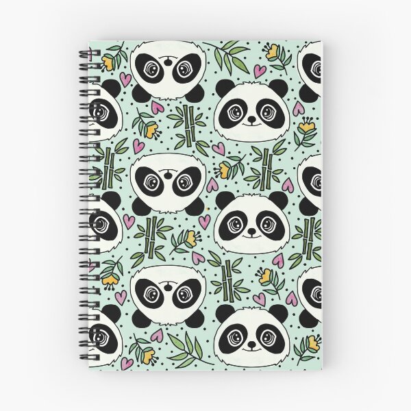 Item preview, Cute Panda Face Floral Pattern designed and sold by c-vector-studio.
