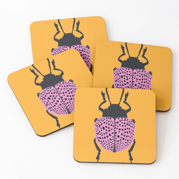Item preview, Black and Pink Beetle Digital Illustration designed and sold by thetinycuriouscritter.