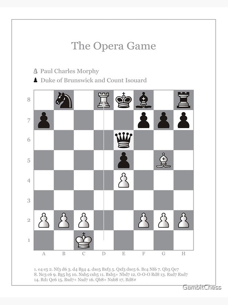Opera Game - Paul Morphy Art Board Print for Sale by GambitChess