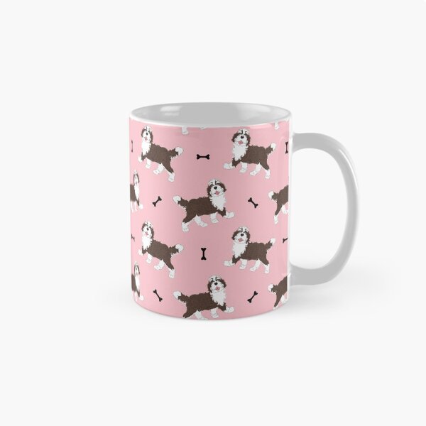 Item preview, Cute Brindle Bernedoodle - Pink Background designed and sold by Lulupainting.
