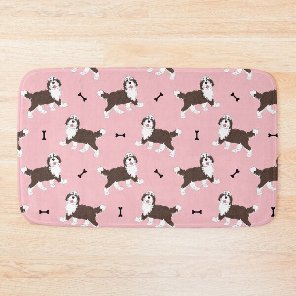 Item preview, Cute Brindle Bernedoodle - Pink Background designed and sold by Lulupainting.