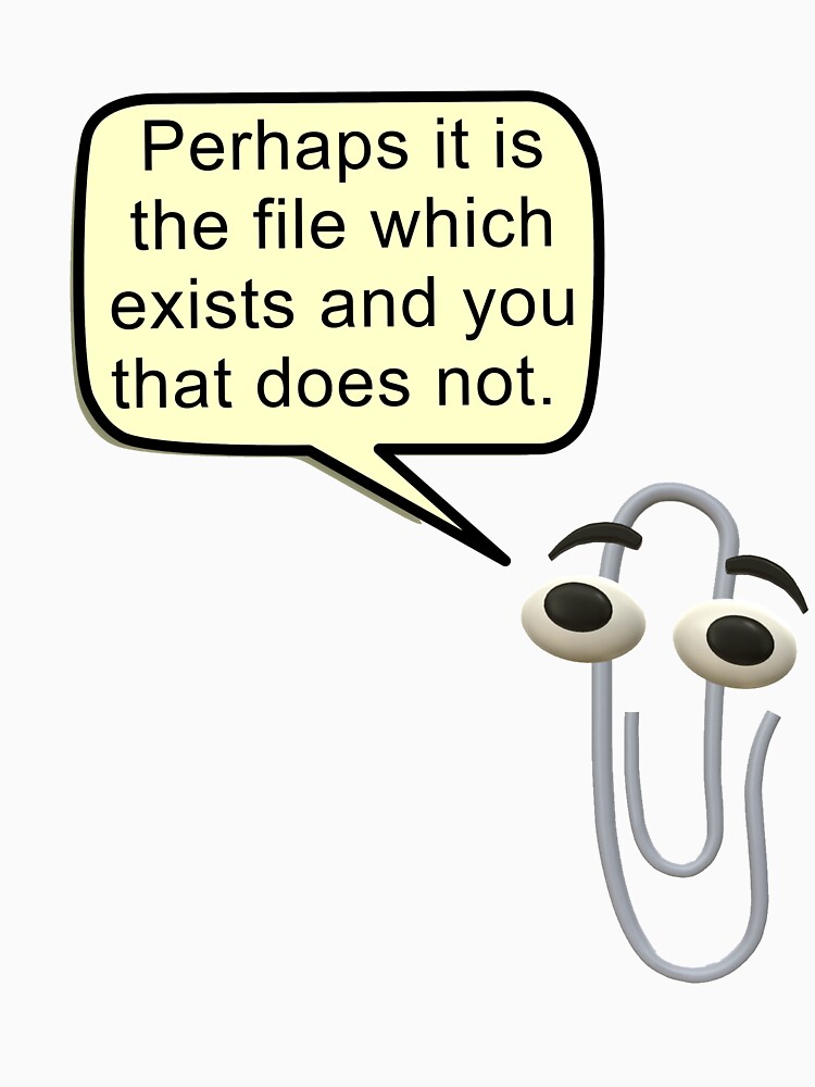 "Microsoft Clippy Philosophy Sticker Meme Sticker" Tshirt for Sale by