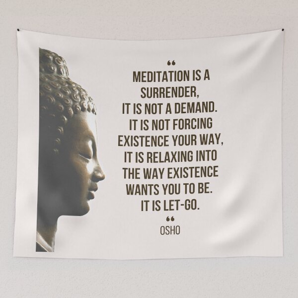 Item preview, Motivational Quote | Osho | Meditation is a surrender,  it is not a demand ... designed and sold by RetComly.