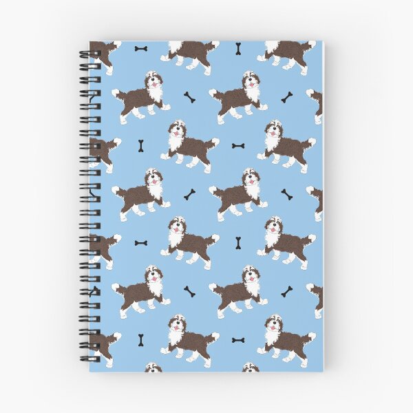 Item preview, Cute Brindle Bernedoodle - Blue Background designed and sold by Lulupainting.
