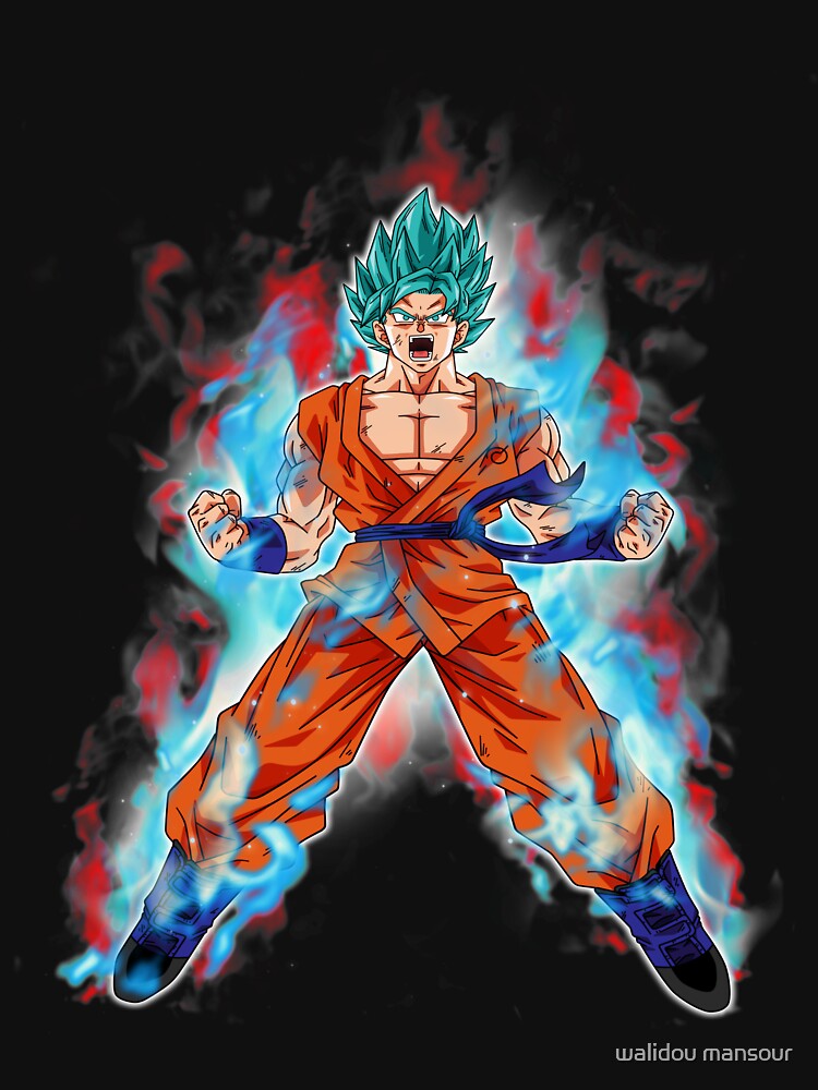 Goku Super Saiyan Blue Kaioken Silk Poster Printed Wall Decor 20 x