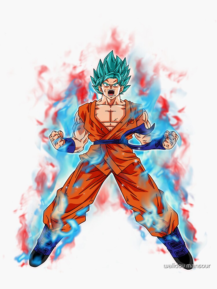 Goku SSJ Blue - Full Body Sticker by Quinjao