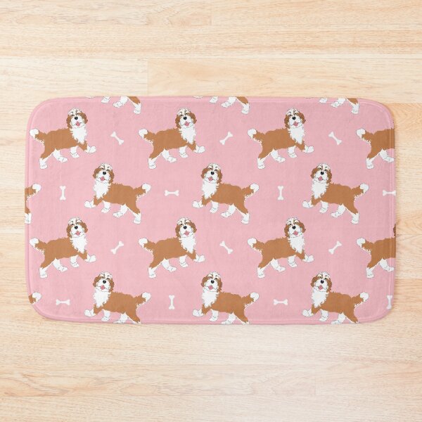Item preview, Cute Red Sable Bernedoodle - Pink Background designed and sold by Lulupainting.