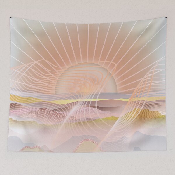 Item preview, Glittering Waves At The Beach In The Sunset Minimalism Abstract Illustration designed and sold by IZiets.