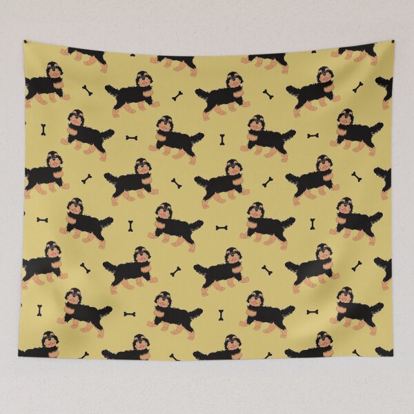 Item preview, Cute Phantom Bernedoodle - Yellow Background designed and sold by Lulupainting.