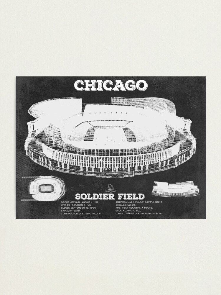 Chicago Bears Stadium Seating Chart - Soldier Field Vintage Football Print