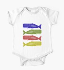 Vintage Sperm Whale illustration Short Sleeve Baby One-Piece