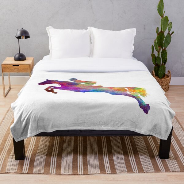 Horse show 06 in watercolor Throw Blanket