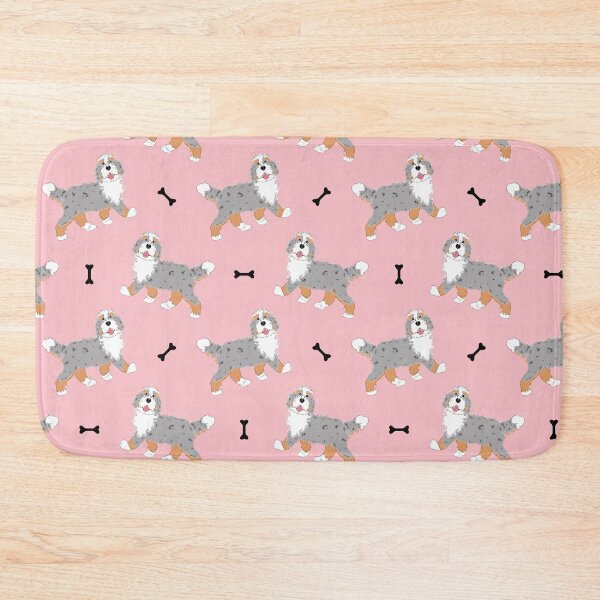 Item preview, Cute Merle Bernedoodle - Pink Background designed and sold by Lulupainting.