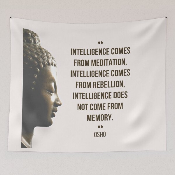 Item preview, Motivational Quote | Osho | Intelligence comes from meditation ... designed and sold by RetComly.
