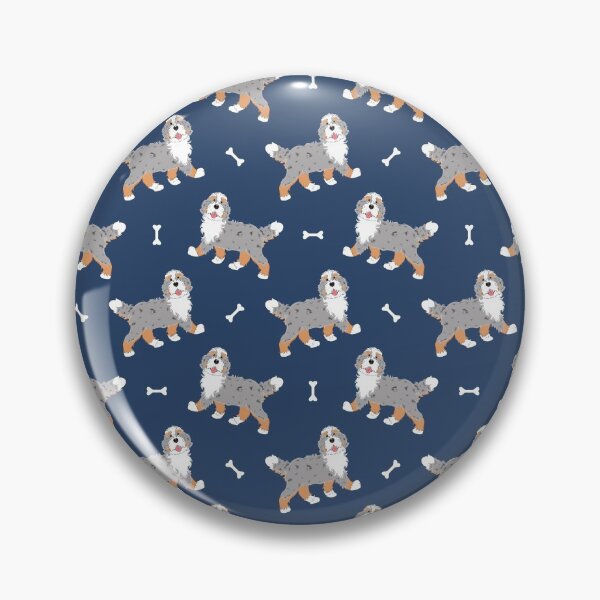 Item preview, Cute Merle Bernedoodle - Blue Background designed and sold by Lulupainting.