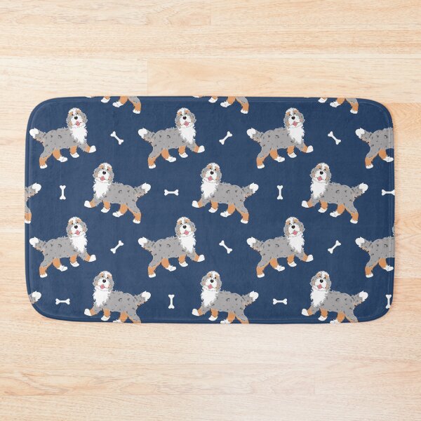 Item preview, Cute Merle Bernedoodle - Blue Background designed and sold by Lulupainting.