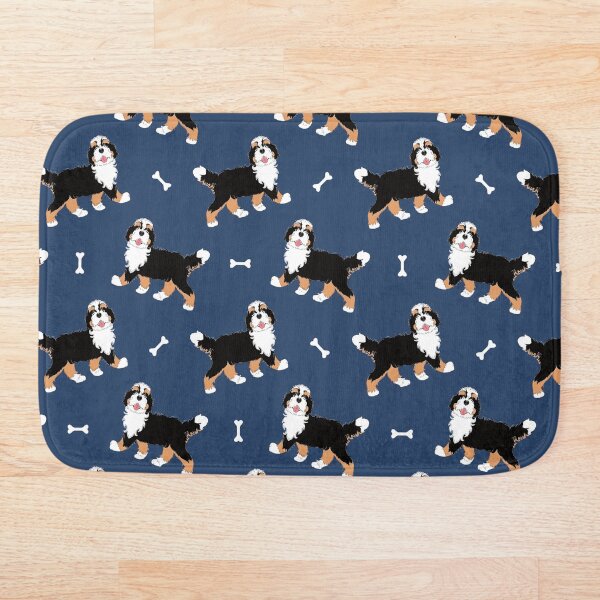 Item preview, Cute Tri Color Bernedoodle - Blue Background designed and sold by Lulupainting.