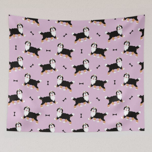Item preview, Cute Tri Color Bernedoodle - lilac Background designed and sold by Lulupainting.