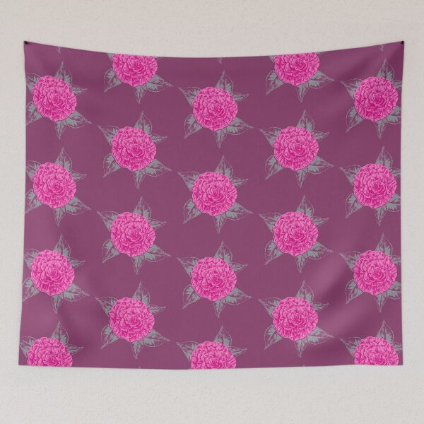Item preview, Camellia inked sketched art flower designed and sold by Sarah Trett.