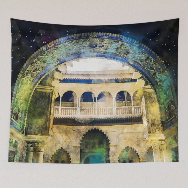Item preview, The Royal Alcazars of Seville, Watercolor designed and sold by AM FineArtPrints.