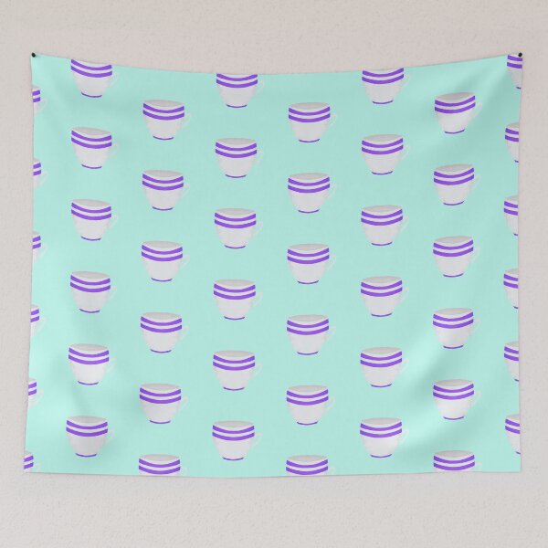 Item preview, Striped tea cup - purple designed and sold by Nadia Arsky.