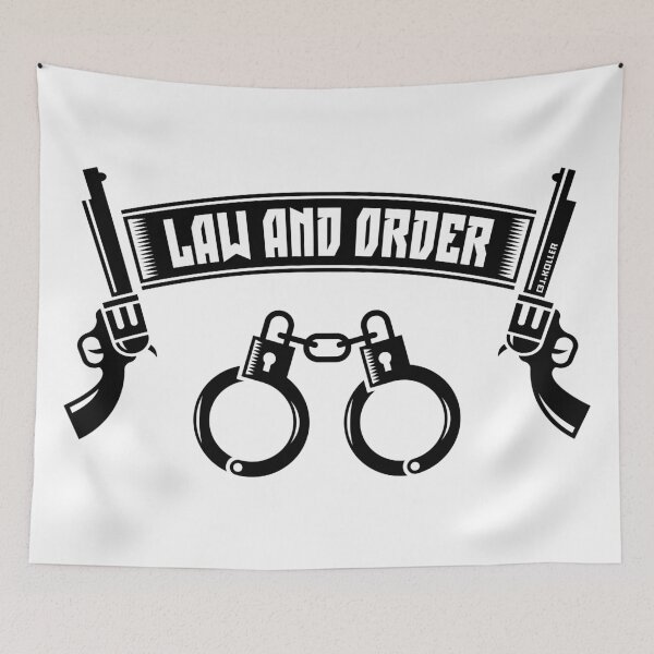 Item preview, Law And Order / Revolver & Handcuffs (Black) designed and sold by Roderix.