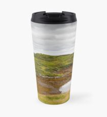 Isle of Lewis, Outer Hebrides, Scotland. Boat at high tide, near Marbhig. Travel Mug